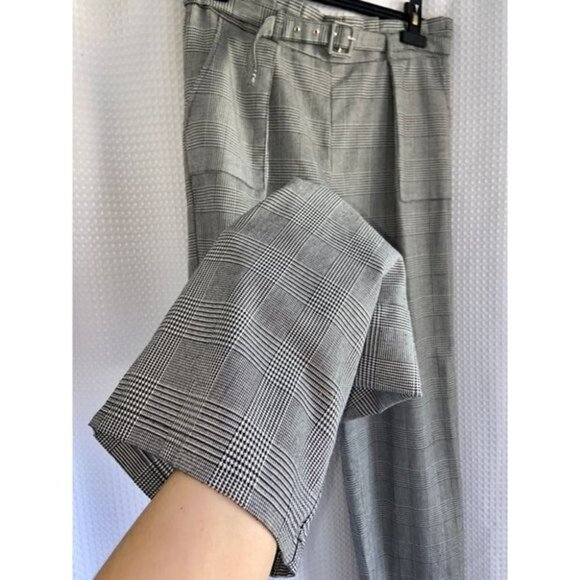 Women’s Onze Montréal paper bag houndstooth‎ trouser pants Sz medium - Picture 5 of 11